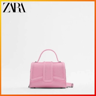 Zara กระเป๋าสะพายไหล่ ทรงสี่เหลี่ยม ขนาดเล็ก สีแคนดี้ แฟชั่นฤดูใบไม้ผลิ และฤดูร้อน สําหรับสตรี