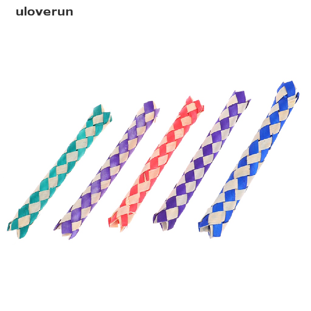 Uloverun 5PCS DIY Finger Traps Classic Bamboo Fingers Trap Popits Tube ของเล่น vn