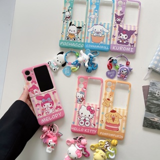 เคสโทรศัพท์มือถือแบบนิ่ม กันกระแทก ลายการ์ตูน sanrio hellokitty melody พร้อมสายโซ่คล้อง สําหรับ OPPO Find N2 Flip 5G N2