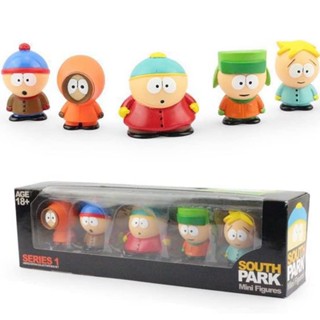 ชุดฟิกเกอร์ The South Park Eric Cartman Stan Marsh Kyle Broflovski Kenny McCormick and Butters Stotch ของเล่นสําหรับเด็ก 5 ชิ้น