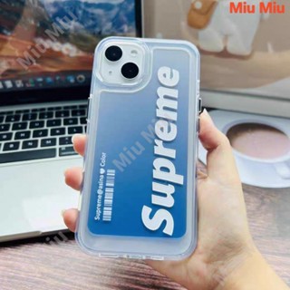 เคสโทรศัพท์มือถือแบบใส กันกระแทก ลาย Supreme ไล่โทนสี สําหรับ IPhone 11 13 12 X XS Pro Max XR 12 Mini XR 7 8 2UPP