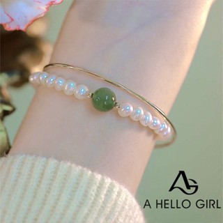 A HELLO GIRL สร้อยข้อมือ ประดับไข่มุก เข้ากับทุกการแต่งกาย สําหรับผู้หญิง