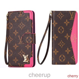 LV เคสโทรศัพท์มือถือหนัง แบบฝาพับ กันกระแทก พร้อมช่องใส่บัตร สําหรับ iphone 14 11 12 13 Pro Max mini 14 plus X Xs Xr Xsmax 7 8 plus