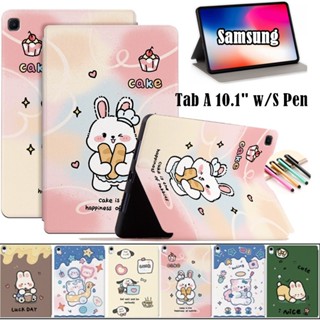 For Samsung Galaxy Tab A 10.1 SM-P580 P585 w/S Pen Smart Fresh Case Stand Cartoon Pattern Cute Folio Shell Stand Flip Cover