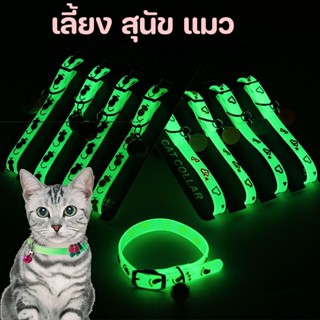 พร้อมส่ง ปลอกคอยางซิลิโคนนิ่ม เรืองแสง สําหรับสัตว์เลี้ยง สุ…