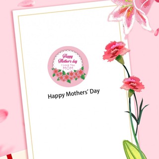 สติกเกอร์ ลาย Happy Mothers Day Thank You ทรงกลม ขนาด 1 นิ้ว 2.5 ซม. สําหรับตกแต่งปาร์ตี้ 500 ชิ้น