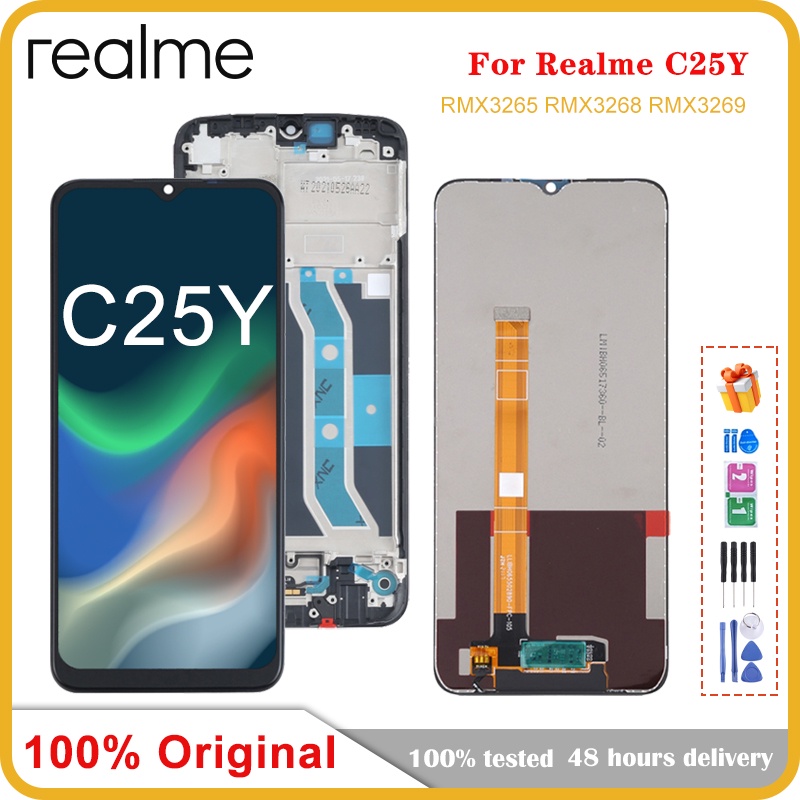 6.5 "; สําหรับ OPPO Realme C25Y RMX3265 RMX3268 RMX3269 จอแสดงผล LCD Touch Screen Digitizer สําหรับ 