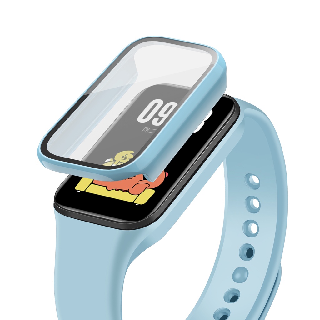เคส PC แข็ง สําหรับ Xiaomi Mi Band 8 Active Redmi Band 2 Smart Band2 กันชน กรอบ ป้องกัน กระจกนิรภัย ป้องกันหน้าจอ สําหรับ Redmi Band 2 เคสกระจก