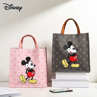 กระเป๋าช้อปปิ้ง กระเป๋าสะพายไหล่ ลายการ์ตูน Disney Mickey จุของได้เยอะ แบบพกพา สําหรับเด็กผู้หญิง