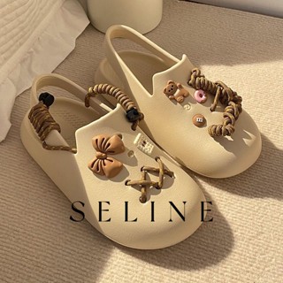 SELINE รองเท้าแตะ รองเท้าหัวโต ผู้หญิง แฟชั่น พื้นหนากันลื่น รองเท้าใส่ในบ้านB21H04O 0308