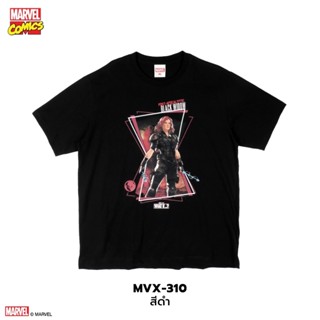 Power 7 Shop เสื้อยืดการ์ตูน มาร์เวล เสื้อยืด Black Widow ลิขสิทธ์แท้ MARVEL COMICS  T-SHIRTS (MVX-310)