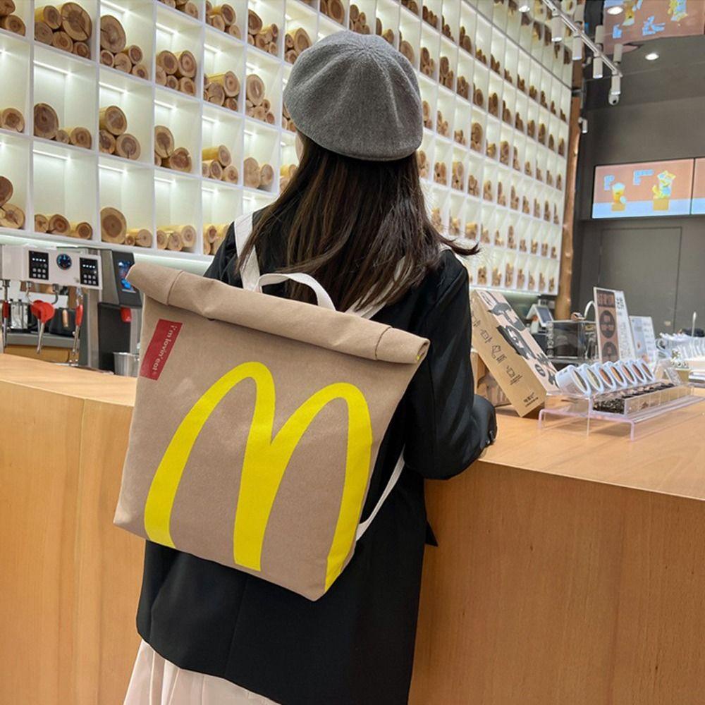 Daishen1 McDonald's กระเป๋าเป้สะพายหลัง ใส่แล็ปท็อปได้ จุของได้เยอะ สําหรับผู้ชาย และผู้หญิง