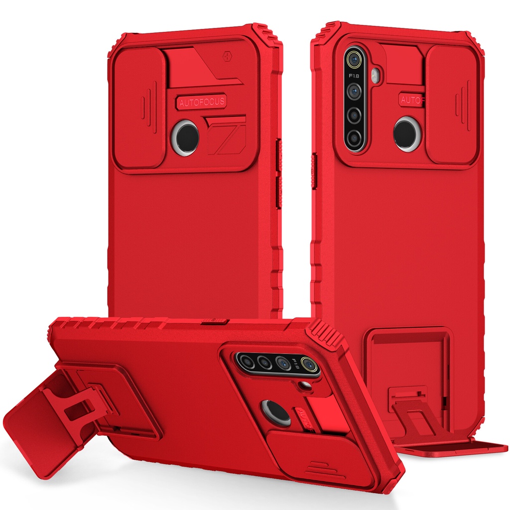 Case Realme 5 5i 5s C3 เคสโทรศัพท์ เรียวมี กันกระแทก มีขาตั้ง ตั้งได้ กันรอยกล้อง สไลด์กันกล้อง ส่งจากไทย