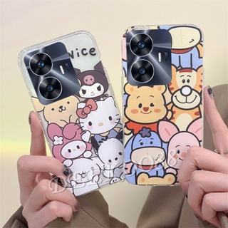 เคสโทรศัพท์มือถือ TPU นิ่ม ลายการ์ตูนแมว เสือน่ารัก สีชมพู สําหรับ Realme C55 10 Pro 5G Coca-Cola Edition RealmeC55