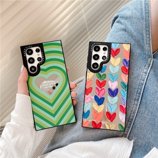 CASETIFY เคสโทรศัพท์มือถือ TPU กันกระแทก ป้องกัน ลายหัวใจ สีเขียว สําหรับ Samsung Galaxy S23 Ultra S23 Plus S22 Ultra