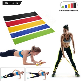 [Preferred] Resistance Bands Loop Yoga Pull Up Exercise Fitness Strength Training Set of 5
 [Sell]