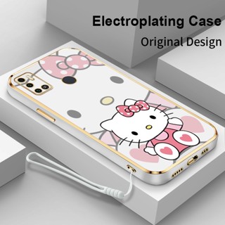 ใหม่ เคสโทรศัพท์มือถือ ชุบไฟฟ้า ทรงสี่เหลี่ยม ลาย Hello Kitty Pacha Dog สําหรับ Tecno Spark 6 Air Spark 5 Air 6 Go 2020