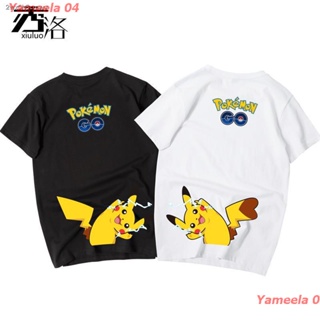 เสื้อยืดยอดนิยม Pokemon T-shirtเสื้อยืดโปเกม่อนเสื้อยืดT-shirt¤Xiuluo ร่วมแบรนด์ Pokémon Wild Detective Pikachu เสื_07