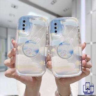 เคสโทรศัพท์มือถือซิลิโคน TPU กันกระแทก ลาย flying Apsaras พร้อมขาตั้ง สําหรับ VIVO Y35 Y20 Y22 Y22S Y15S Y15C Y91C Y21 2021 Y21A Y16 Y21T Y12S Y12 Y30 With Stand