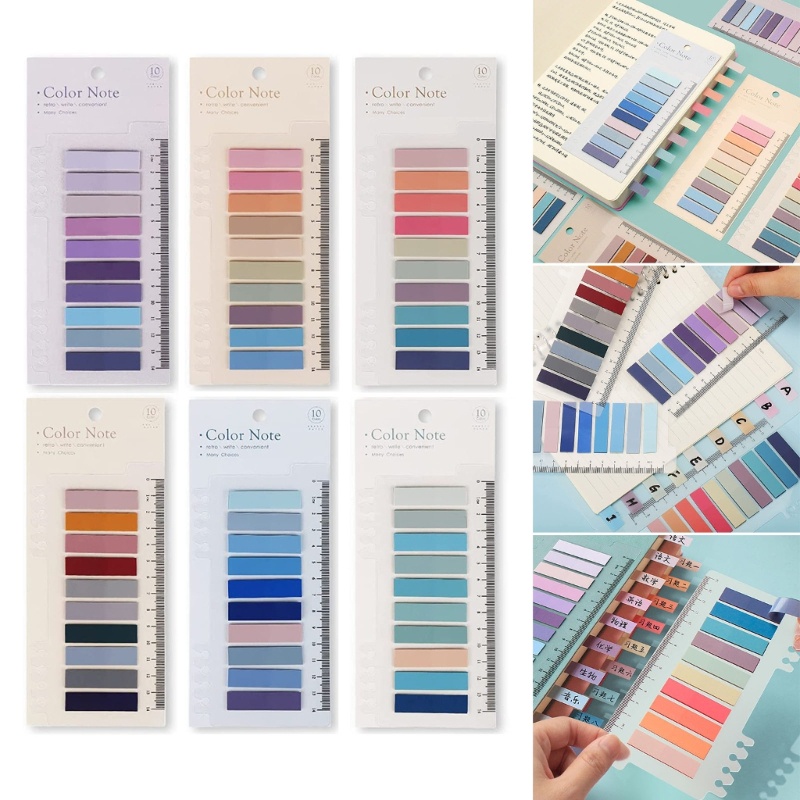 Amony 6 แพ็คหนังสือโปร่งใส Annotations Book Tabs Flags เครื่องหมายหน้าเหนียวสี