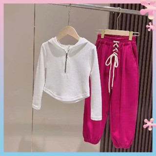 Girls fried street suit 2023 new style Internet celebrity TikTok same style sweater hooded spring clothes girls two-piece suit trendy