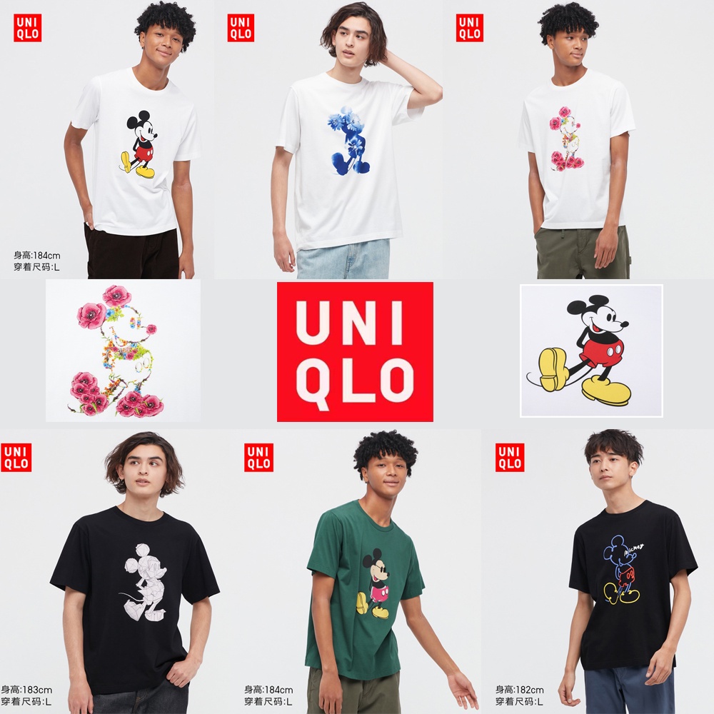 Uniqlo เสื้อยืดแขนสั้น ลายมิกกี้เมาส์ สําหรับผู้ชาย ผู้หญิง (UT) 447182 S-5XL