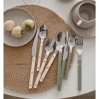 HERA ช้อนส้อม ช้อนเกาหลี ช้อน ส้อม มีดสเต็ก ช้อนกาแฟ ช้อนส้อมสแตนเลส Stainless Steel Cutlery Set Korean Dinnerware Spoon Fork Steak Knife Tableware