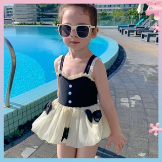 Girls one-piece Sweet skirt swimsuit Western style baby girl cute little princess swimming suit Korean style girls and children fashion