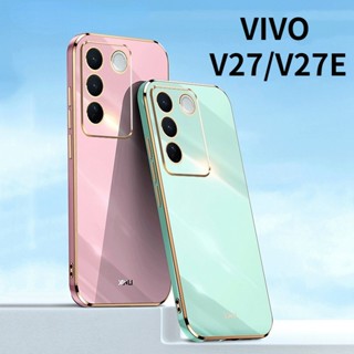 เคสซิลิโคนนิ่ม ทรงสี่เหลี่ยม กันกระแทก สําหรับ vivo V27 Pro V27E vivo v27Pro 27e