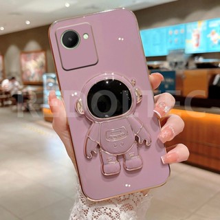 เคส Realme Narzo 50i Prime เคสโทรศัพท์มือถือ ซิลิโคนนิ่ม ลายนักบินอวกาศ 6D พร้อมขาตั้ง สําหรับ