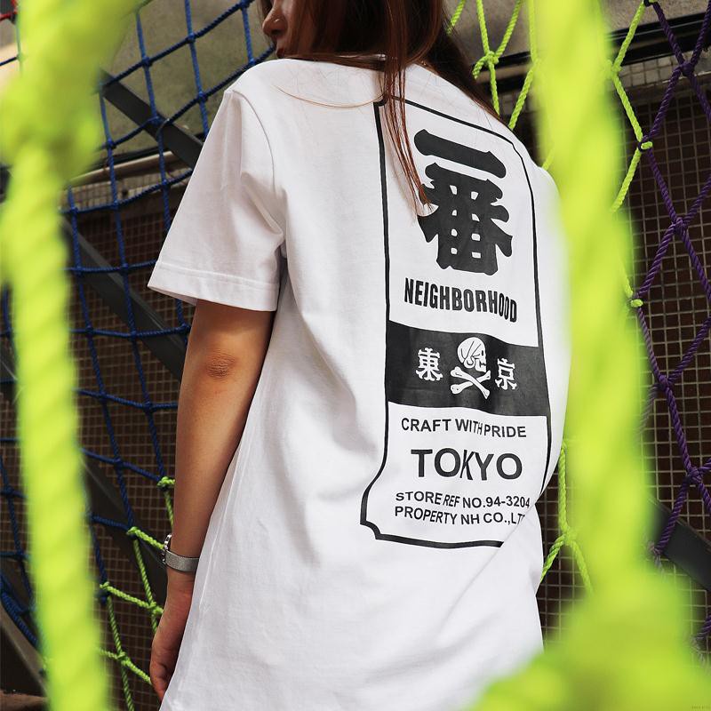 (now)Original NBHD Japanese Tide T-shirt Pure Cotton NEIGHBORHOOD Limited Joint Short Sleeve Couple 