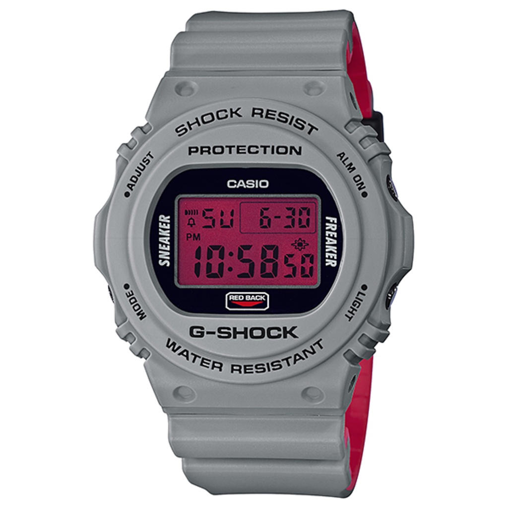 CASIO G-SHOCK พร้อมส่ง นาฬิกาข้อมือ นาฬิกากันน้ำ นาฬิกาของแท้ ประกันศูนย์ CMG 1 ปี ผ่อน0% รุ่น DW-5700SF-1D นาฬิกาสีเทา