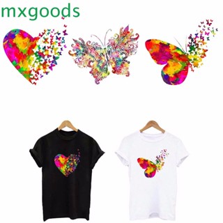 Mxgoods แผ่นแพทช์รีดติดเสื้อผ้า พิมพ์ลายหัวใจ DIY สําหรับตกแต่งเสื้อผ้า กระเป๋า เสื้อยืด