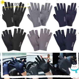 LILY 1 pair Ice Silk Gloves Sunscreen Sun Protection High-elastic Comfortable Outdoor Sports Fitness Cycling Gloves