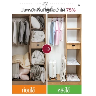 TLESS-ถุงสูญญากาศ มีจุกวาล์วvacuum bag ราคาต่อ1ใบใช้ซ้ำได้ ถุงกระชับพื้นที่ ถุงสุญญากาศประหยัดพื้นที่
