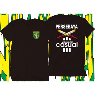 เสื้อยืดแขนสั้นลําลอง พิมพ์ลาย PERSEBAYA WEEKEND สําหรับผู้ชาย และผู้หญิง