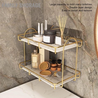 Family Shorage ชั้นเก็บของในห้องน้ำ Gold White 2 ชั้นชั้นวางแต่งหน้า Humanized โครงสร้าง Anti Slip Counter Organizer