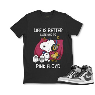 Rock Band Music Snoopy Listening  Pink Floyd T shirt Adult Shirt T-shirt_01