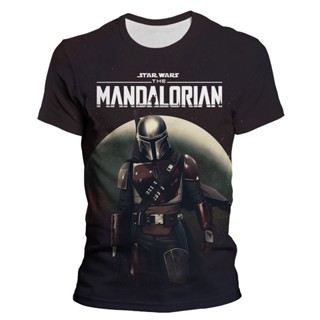 เสื้อยืดแขนสั้น พิมพ์ลาย Disney The Mandalorian 3 มิติ โอเวอร์ไซซ์ แฟชั่นฤดูร้อน สําหรับผู้ชาย และผู้หญิง