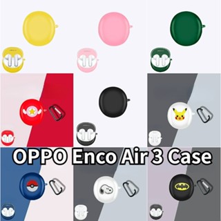 เคสหูฟัง แบบนิ่ม ลายการ์ตูน สีพื้น สําหรับ OPPO Enco Air 3