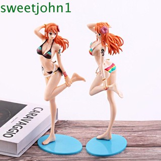 SWEETJOHN Monkey D Luffy Action Figure Collectible Model Anime Nami Nami Figure Christmas Gift Figures Toys Birthday Gift PVC Figure Model Toys Nami Swimsuit Figure/Multicolor