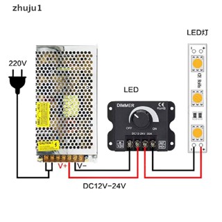 [zhuju1] สวิตช์ควบคุมแรงดันไฟฟ้า DC 12V 24V LED 30A 360W หรี่แสงได้