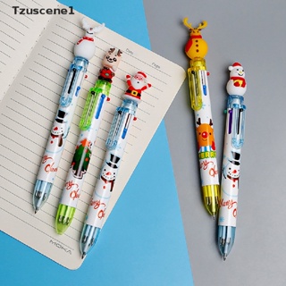 [Tzuscene1] ปากกาลูกลื่น ลายต้นคริสต์มาส สโนว์แมน กวาง 6 สี สําหรับโรงเรียน สํานักงาน [TH]