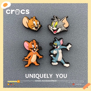 Crocs jibbitz charms Tom and Jerry ตัวติดรองเท้า ลายการ์ตูนดอกไม้ หัวเข็มขัด อุปกรณ์ตกแต่งด้านบน