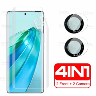 ฟิล์มไฮโดรเจลนิ่ม กันรอยหน้าจอกล้อง 4in1 สําหรับ Honor X9A HonorX9A Honar Honr X9 A X 9A RMO-NX1 6.67 นิ้ว