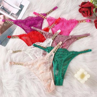 Victorias secret ชุดชั้นใน กางเกงชั้นใน ผ้าฝ้าย ไร้รอยต่อ แต่งพลอยเทียม ลูกไม้ เซ็กซี่ สําหรับผู้หญิง AUCR