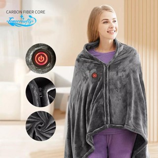 USB Electric Heating Blanket Heating Shawl Cloak Warm Flannel Heated Cape Winter Electric Blanket Cape Heating Blanket for Outdoor Office