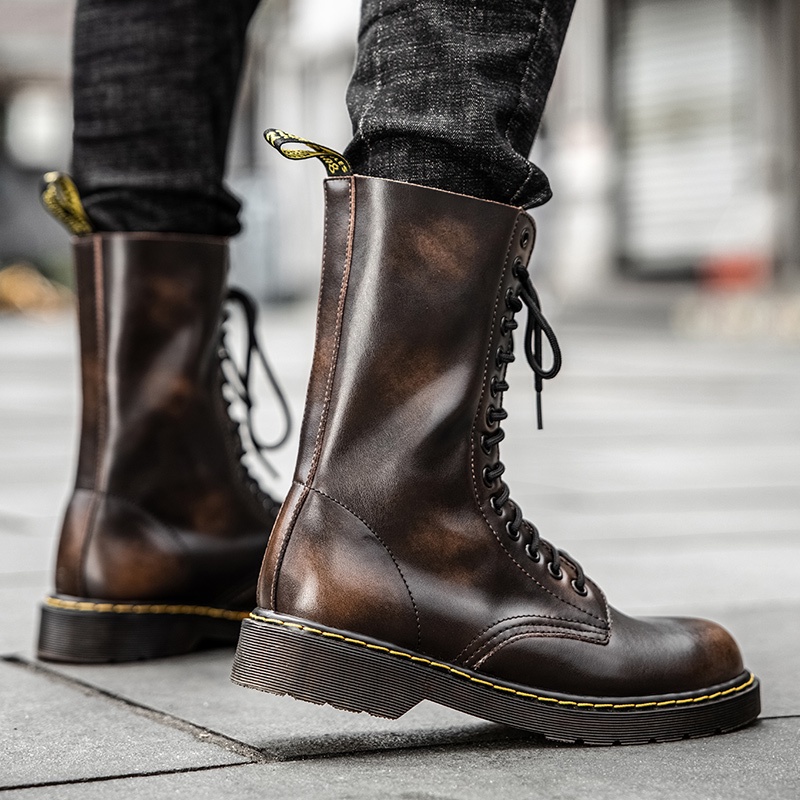 martens รองเท้าบูทมาร์ติน หนัง Pum 14 รู ขนาดใหญ่ 35-47 แฟชั่น สําหรับคู่รัก