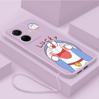 Realme C55 C35 C33 C31 C30s C30 เคสซิลิโคน TPU นิ่ม เนื้อแมตต์ ลายแมวนําโชค โดราเอมอน