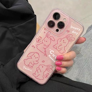 Jelly Pink Rabbit Phone Case For Iphone14promax Phone Case for iphone 13/12 All-Inclusive 11 Female XS/XR Soft 7P